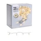 Fényfüzér 320 LED-es transzparens időzítős programos adapteres meleg 24m 