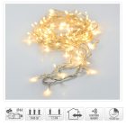 Fényfüzér 320 LED-es transzparens időzítős programos adapteres meleg 24m 