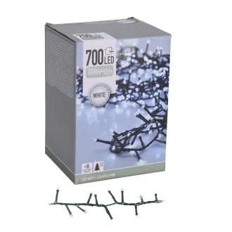   Sűrű fényfüzér 700 LED-es programos adapterrel hideg 14m