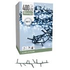 Sűrű fényfüzér 400 LED-es időzítős programos adapterrel hideg 8m