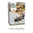 Sűrű fényfüzér 560 LED-es időzítős programos adapterrel meleg 11m