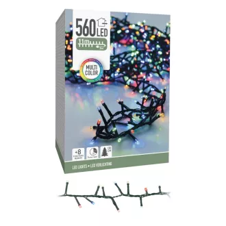   Sűrű fényfüzér 560 LED-es időzítős programos adapteres multi 11m