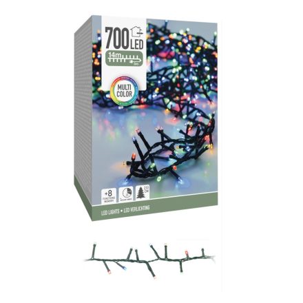 Sűrű fényfüzér 700 LED-es időzítős programos adapteres multi