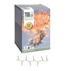 Sűrű fényfüzér 700 LED-es transzparens időzítős programos adapterrel extra meleg 14m