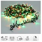 Sűrű fényfüzér 560 LED-es transzparens időzítős programos adapterrel piros-meleg-zöld 11m