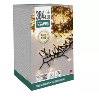   Extra sűrű fényfüzér 384 LED-es időzítős programos adapteres meleg 4,9m