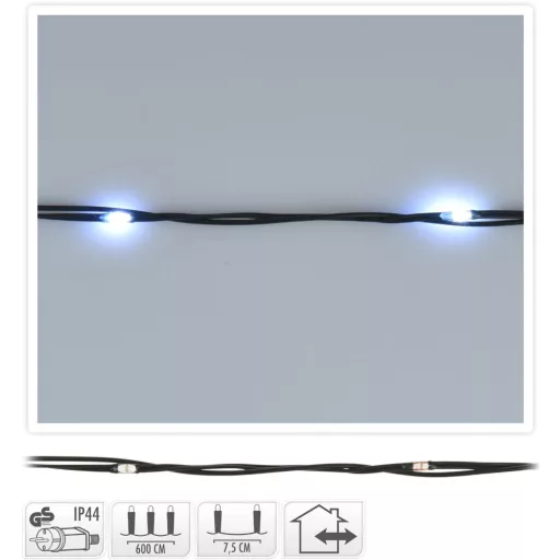 Fényvezeték 80 LED-es adapteres hideg 6m