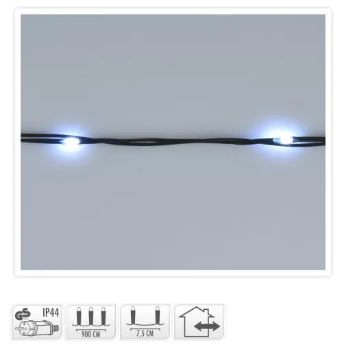 Fényvezeték 120 LED-es adapteres hideg 9m