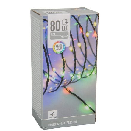 Fényvezeték 80 LED-es programos adapteres multicolor