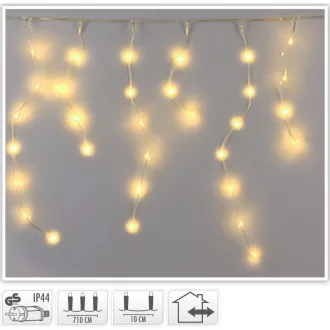 Jégcsap 360 LED-es transzparens adapteres meleg 7,1m