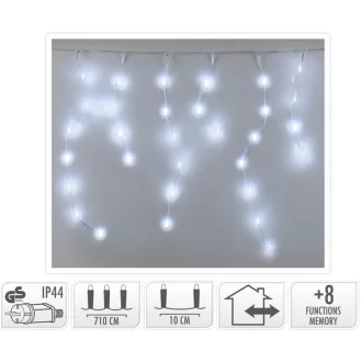   Jégcsap 360 LED-es transzparens programos adapteres hideg 7,1m