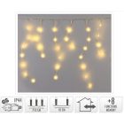 Jégcsap 360 LED-es transzparens programos adapteres meleg 7,1m