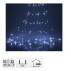 Ezüst drótkábeles korbács 160 LED-es elemes (elem nélkül) hideg 8x190