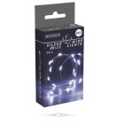 Ezüst drótkábeles fényfüzér 20 LED-es elemes (elem nélkül) hideg 95cm