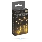 Ezüst drótkábeles fényfüzér 40 LED-es elemes (elem nélkül) meleg 195cm