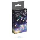Ezüst drótkábeles fényfüzér 40 LED-es időzítős elemes (elem nélkül) multi 195cm