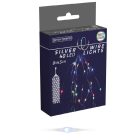 Ezüst drótkábeles korbács 40 LED-es elemes (elem nékül) multi  8x45cm