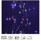 Ezüst drótkábeles korbács 160 LED-es elemes (elem nékül) multi 8x190cm