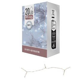   Fényfüzér 20 LED-es transparens elemes (elem nélkül) hideg 200cm