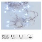 Fényfüzér 20 LED-es transparens elemes (elem nélkül) hideg 200cm