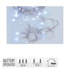 Fényfüzér 30 LED-es transparens elemes (elem nélkül) hideg 300cm