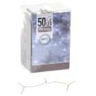 Fényfüzér 50 LED-es transpares elemes (elem nélkül) hideg  500cm