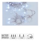 Fényfüzér 50 LED-es transpares elemes (elem nélkül) hideg  500cm