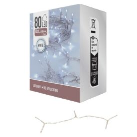 Fényfüzér 80 LED-es elemes (elem nélkül) hideg 800cm