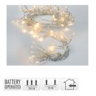 Fényfüzér 20 LED-es transparens elemes (elem nélkül) meleg 200cm