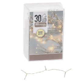   Fényfüzér 30 LED-es transparens elemes (elem nélkül) meleg 300cm
