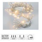 Fényfüzér 30 LED-es transparens elemes (elem nélkül) meleg 300cm