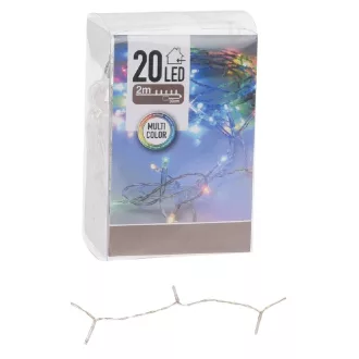  Fényfüzér 20 LED-es elemes (elem nélkül) multi color 200cm
