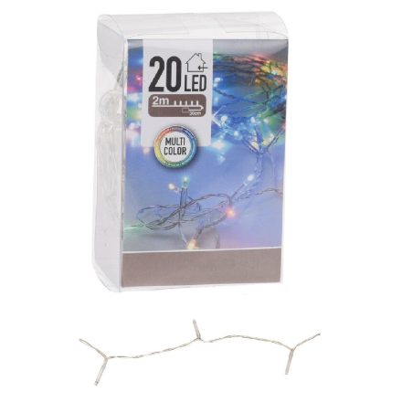 Fényfüzér 20 LED-es elemes (elem nélkül) multi color 200cm