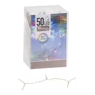Fényfüzér 50 LED-es elemes (elem nélkül) multi 500cm