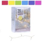 Fényfüzér 20 LED-es elemes (elem nélkül) vegyes színben  200cm