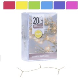   Fényfüzér 20 LED-es elemes (elem nélkül) vegyes színben  200cm
