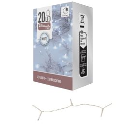   Fényfüzér 20 LED-es időzítős elemes (elem nélkül) hideg 200cm
