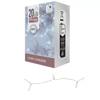   Fényfüzér 20 LED-es időzítős elemes (elem nélkül) hideg 200cm