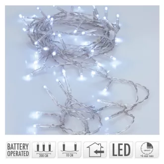   Fényfüzér 20 LED-es időzítős elemes (elem nélkül) hideg 200cm
