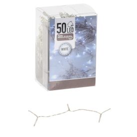   Fényfüzér 50 LED-es transparens  időzítős elemes (elem nélkül) hideg  500cm