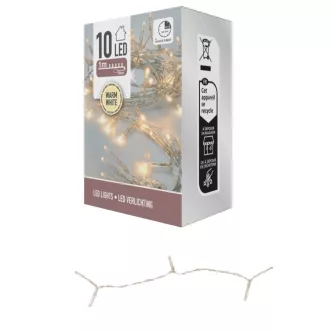   Fényfüzér 10 LED-es időzítős elemes (elem nélkül) meleg 100cm