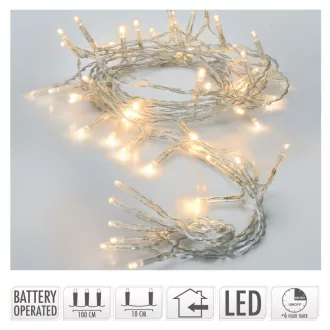   Fényfüzér 10 LED-es időzítős elemes (elem nélkül) meleg 100cm
