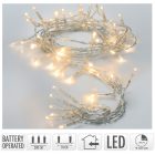 Fényfüzér 30 LED-es transparens  időzítős elemes (elem nélkül) meleg 300cm