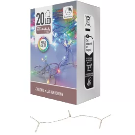   Fényfüzér 20 LED-es timeres elemes (elem nélkül) multi 200cm