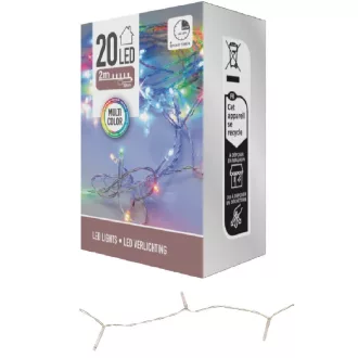   Fényfüzér 20 LED-es timeres elemes (elem nélkül) multi 200cm