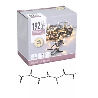   Fényfüzér 192 LED-es programos elemes (elem nélkül) meleg 14,5m