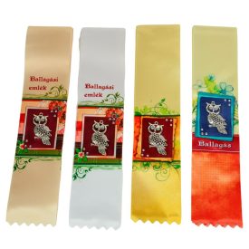 Ballagási szalag fém bagoly rátéttel 7cm