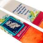 Ballagási szalag fém bagoly rátéttel 7cm