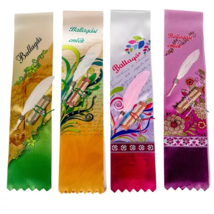 Ballagási szalag strasszos toll rátéttel 7cm