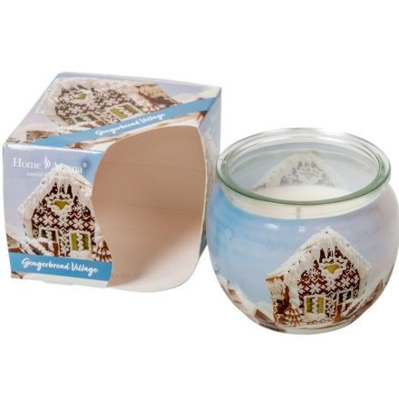 Poharas illatmécses mézeskalács falu 6x7cm 